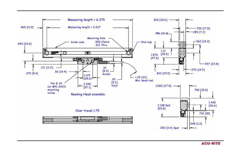 5acu-rite, Enc150 encoder dimensions | ACU-RITE ENC 150 (New Style) User Manual | Page 7 / 24