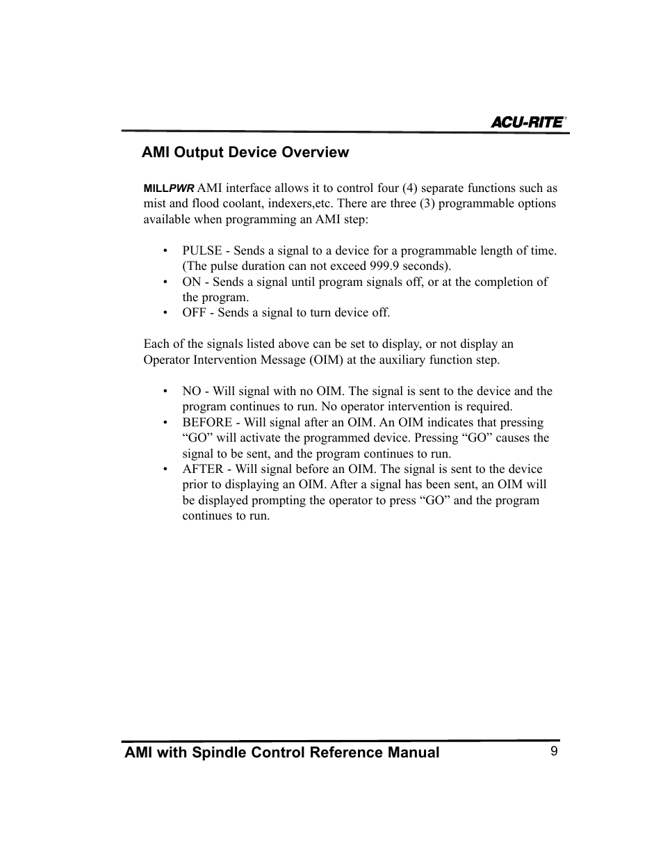 ACU-RITE MILLPWR Auxiliary User Manual | Page 12 / 40