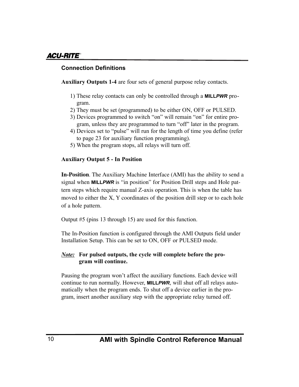 ACU-RITE MILLPWR Auxiliary User Manual | Page 13 / 40