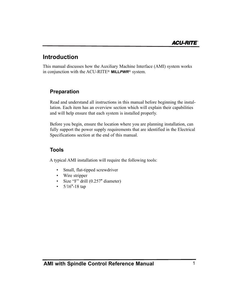 Introduction | ACU-RITE MILLPWR Auxiliary User Manual | Page 4 / 40