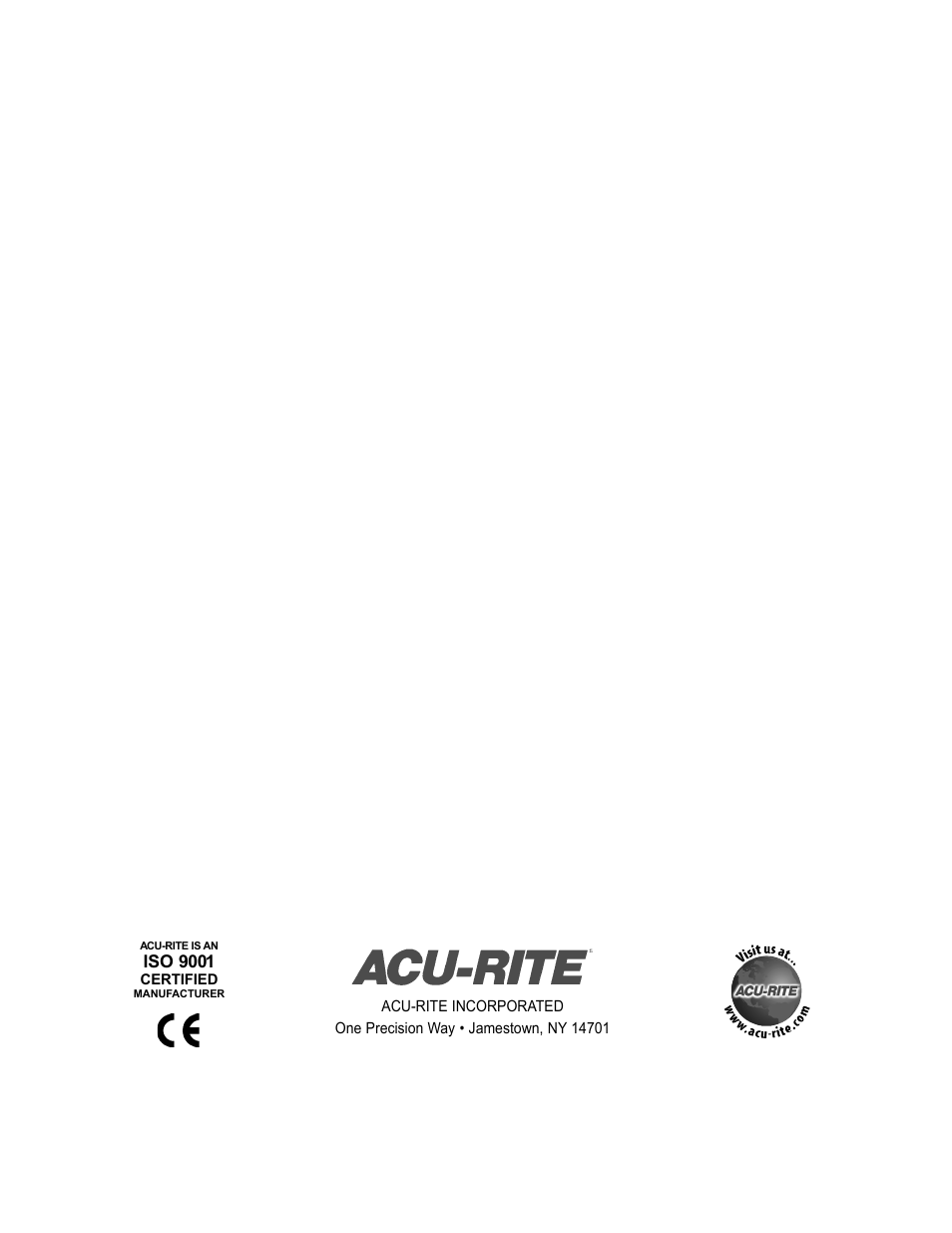 Iso 9001 | ACU-RITE MILLPWR Auxiliary User Manual | Page 40 / 40