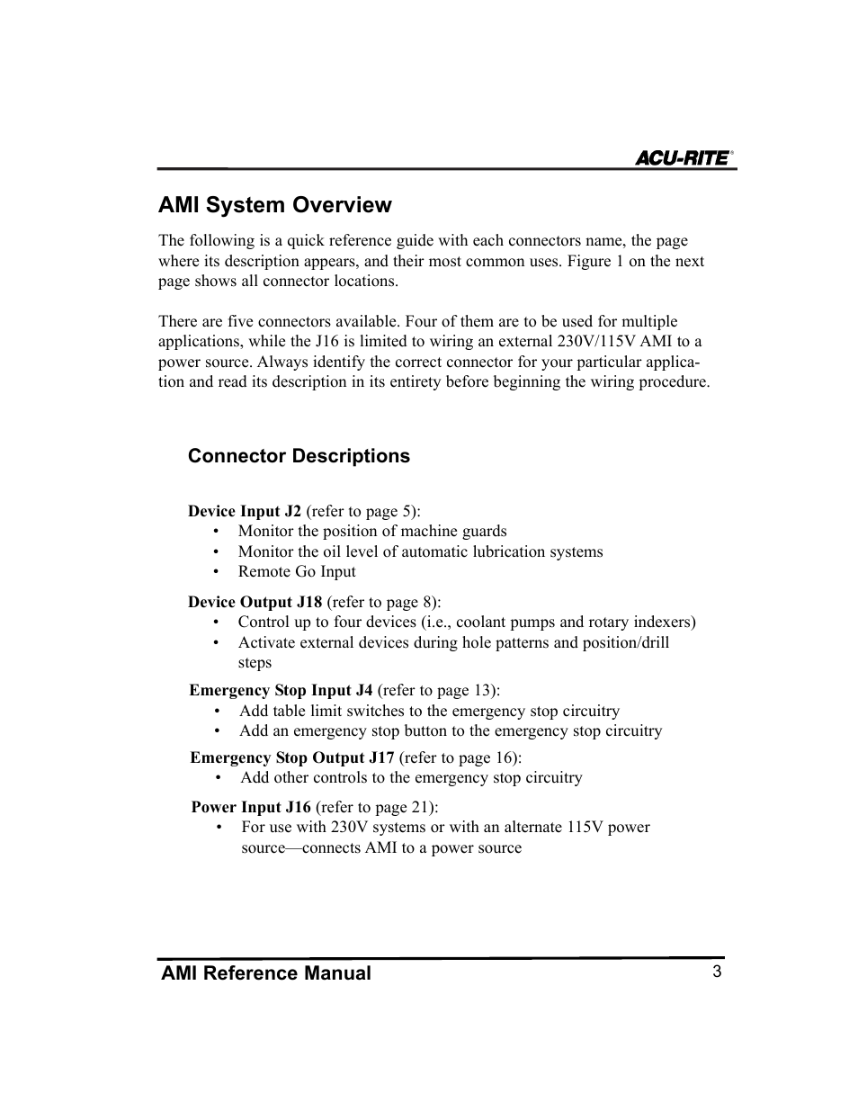 Ami system overview | ACU-RITE MILLPWR Auxiliary User Manual | Page 6 / 40