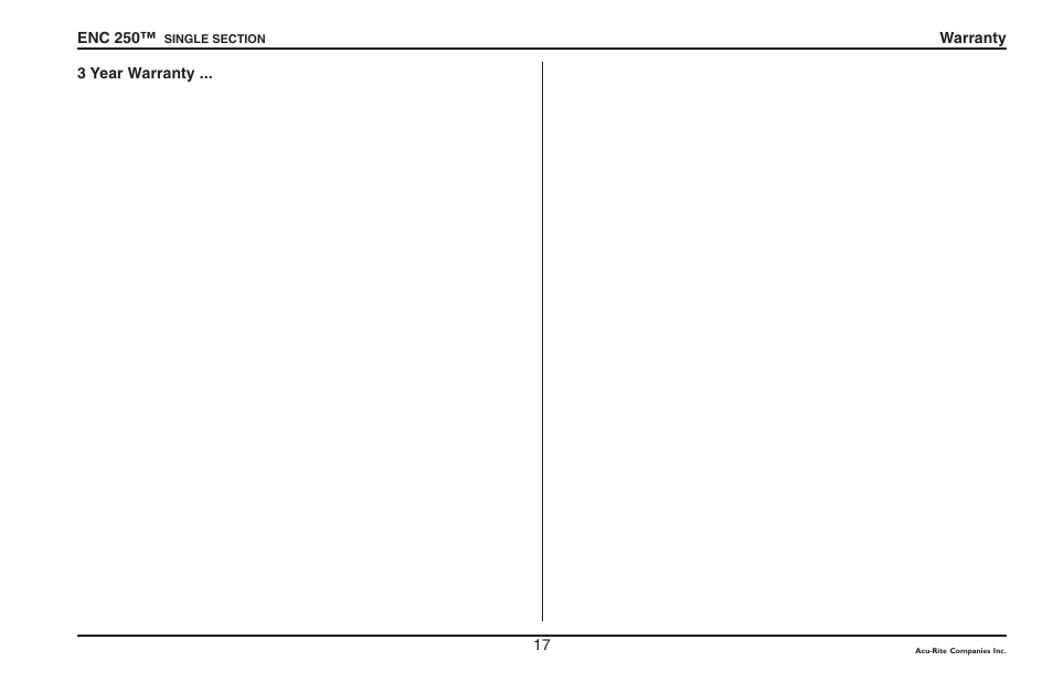 ACU-RITE ENC 250SS User Manual | Page 19 / 22