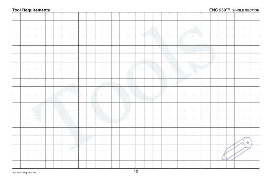Tools | ACU-RITE ENC 250SS User Manual | Page 20 / 22