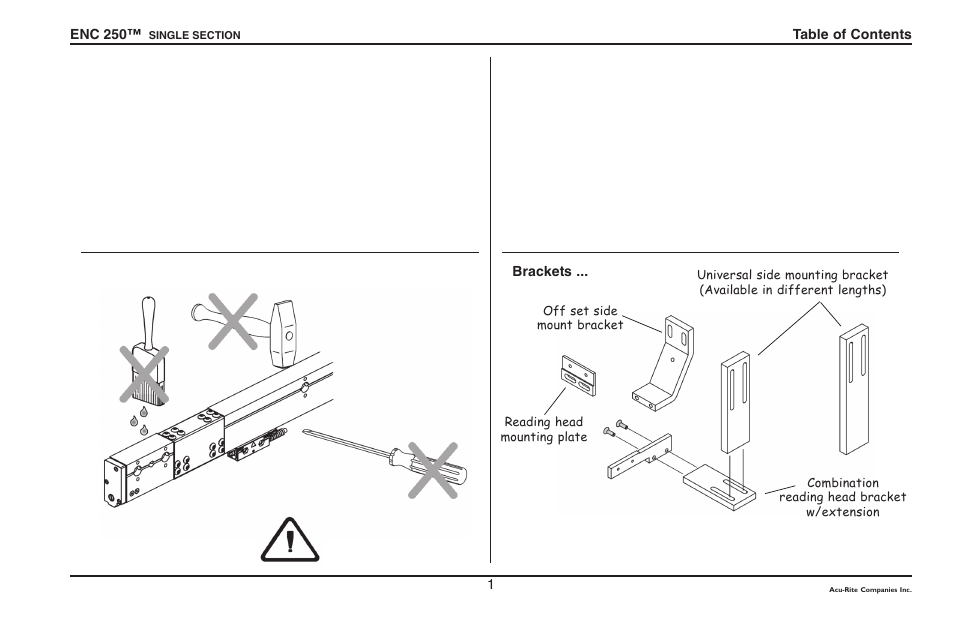 ACU-RITE ENC 250SS User Manual | Page 3 / 22