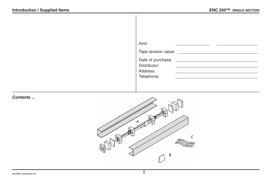 ACU-RITE ENC 250SS User Manual | Page 4 / 22