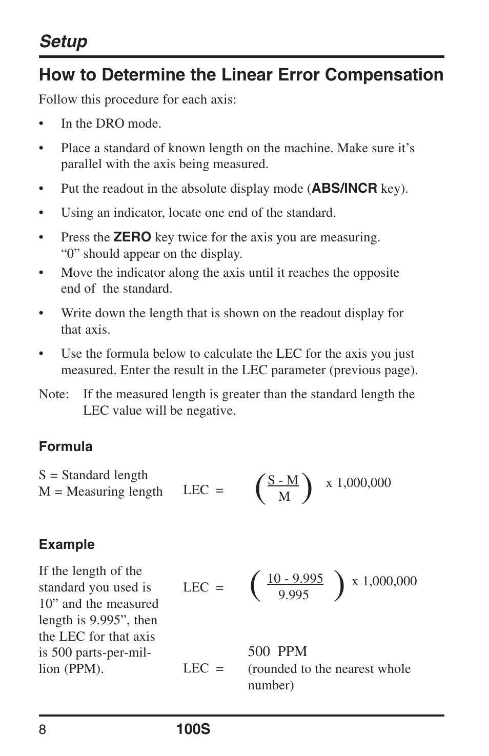 ACU-RITE 100S User Manual | Page 11 / 38