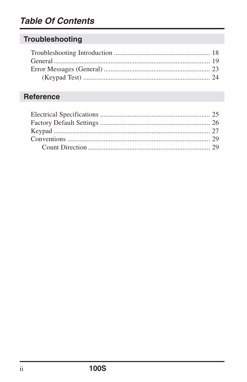 ACU-RITE 100S User Manual | Page 3 / 38