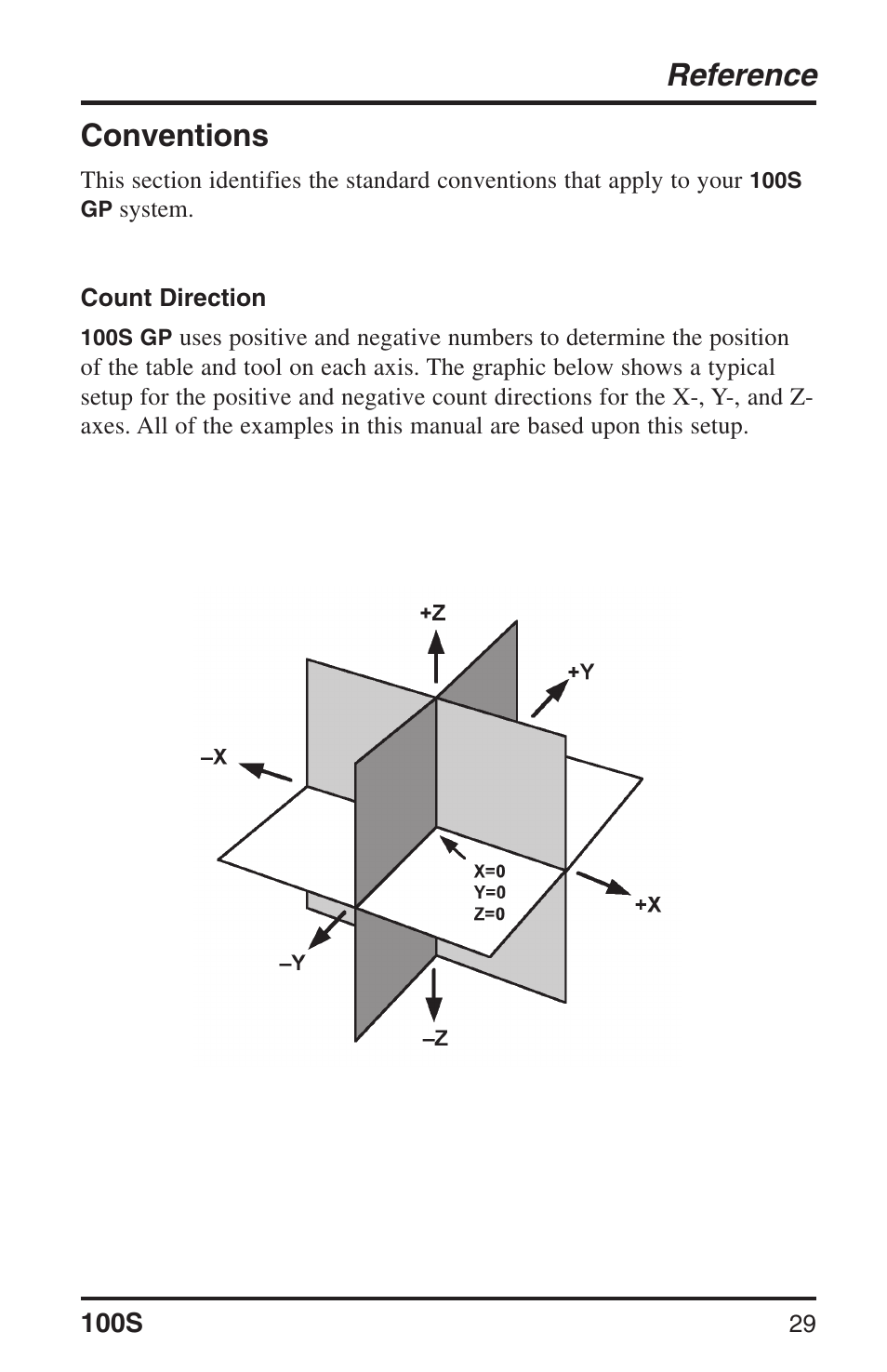 Reference, Conventions | ACU-RITE 100S User Manual | Page 32 / 38