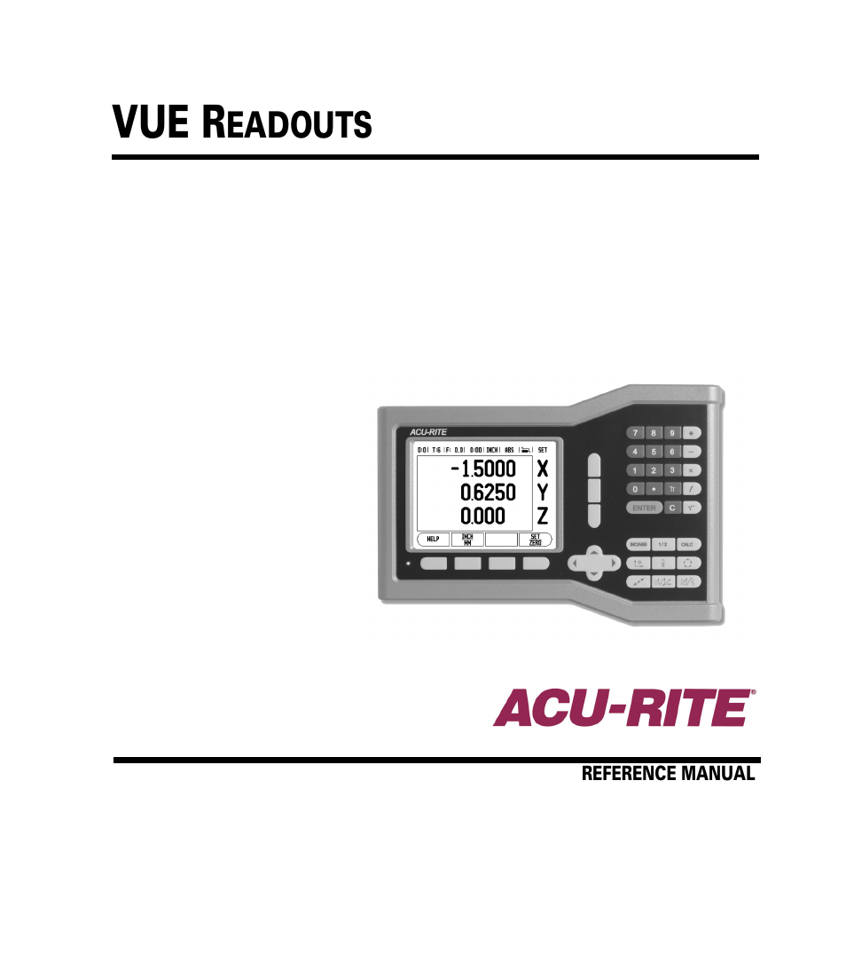 ACU-RITE VUE User Manual | 58 pages