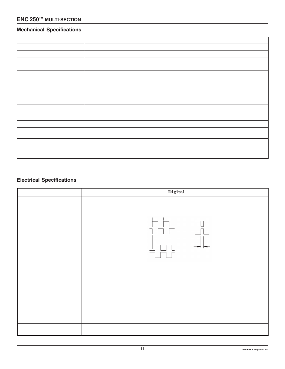 Enc 250 | ACU-RITE ENC 250MS User Manual | Page 12 / 13