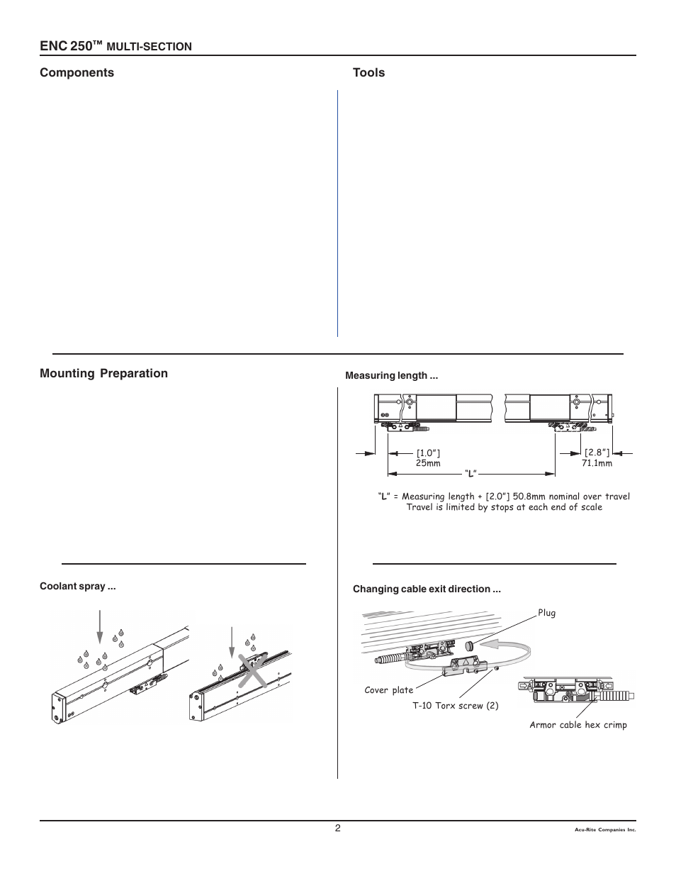 Enc 250 | ACU-RITE ENC 250MS User Manual | Page 3 / 13