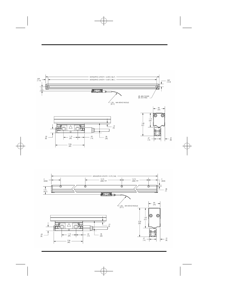 Reference dimensions for both scale types | ACU-RITE Micro-Line T User Manual | Page 40 / 46
