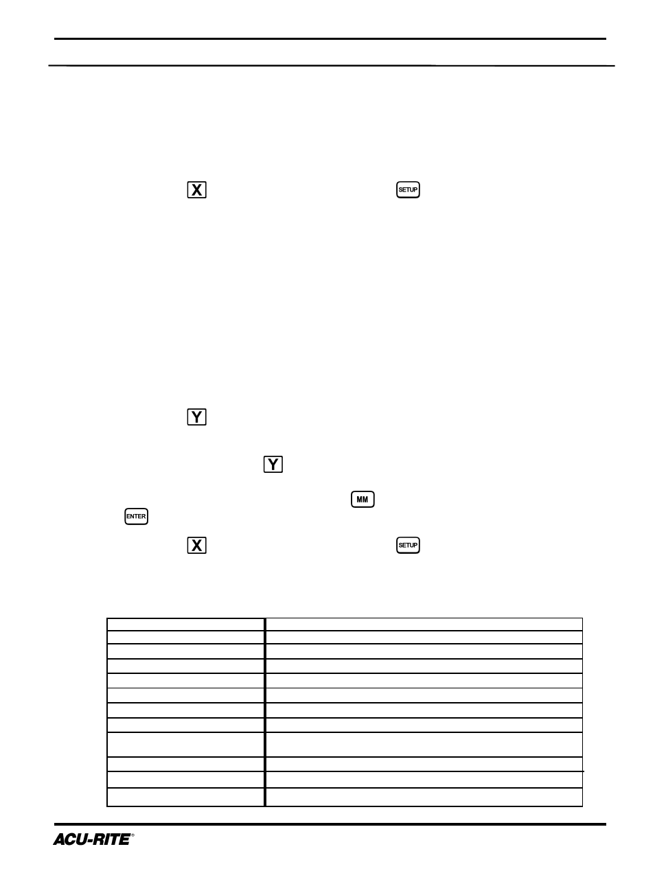 Setup | ACU-RITE DRO 200E User Manual | Page 26 / 41