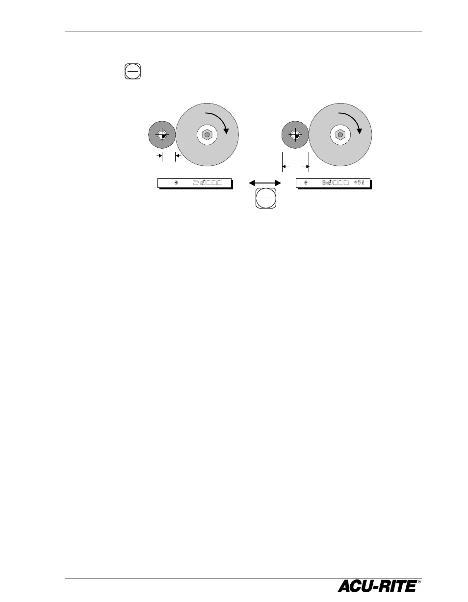 Radius/diameter display, Dro 100 readout operations 5, Pressing the | ACU-RITE DRO 100 User Manual | Page 10 / 24