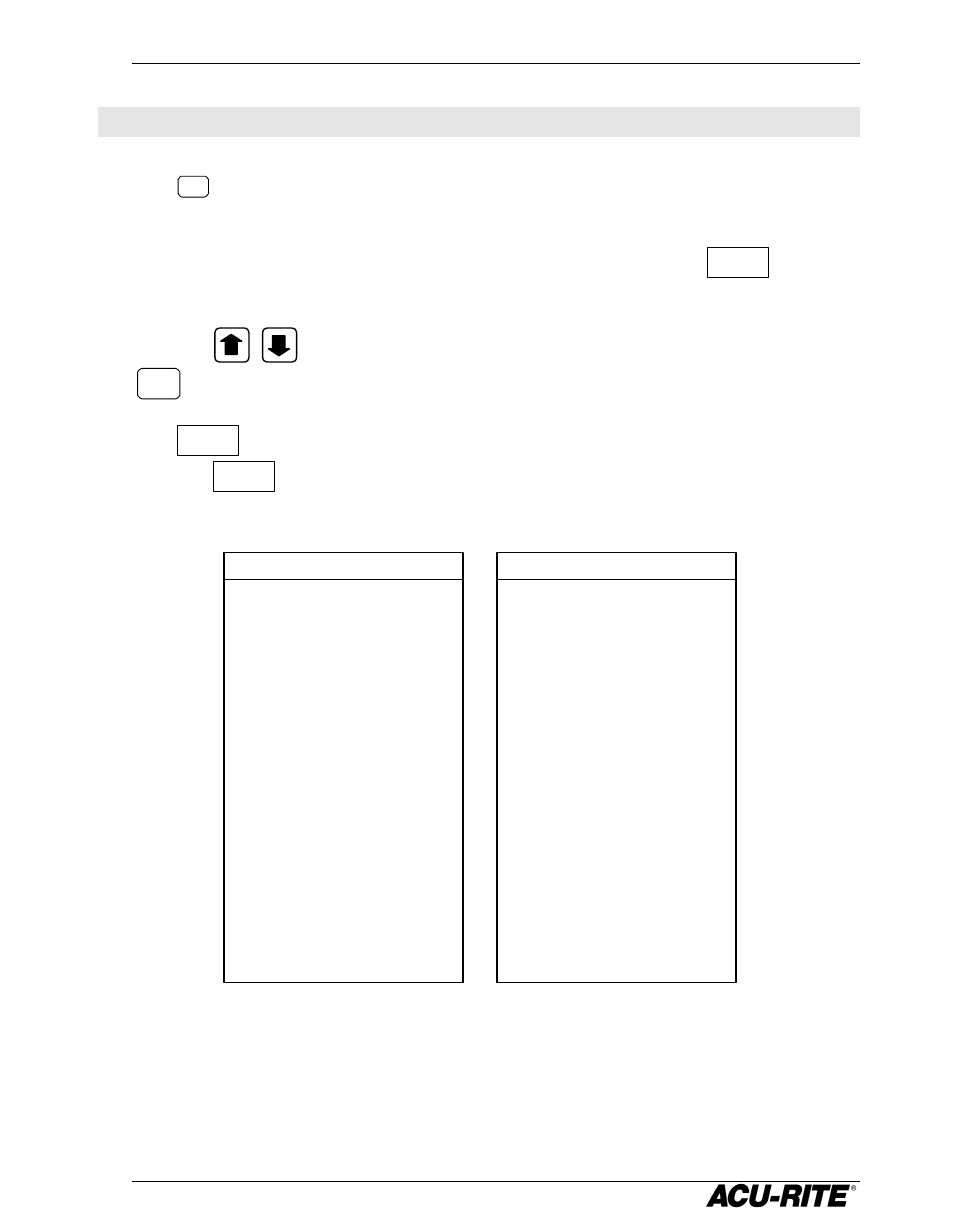 Setup | ACU-RITE VRO 300M User Manual | Page 50 / 71