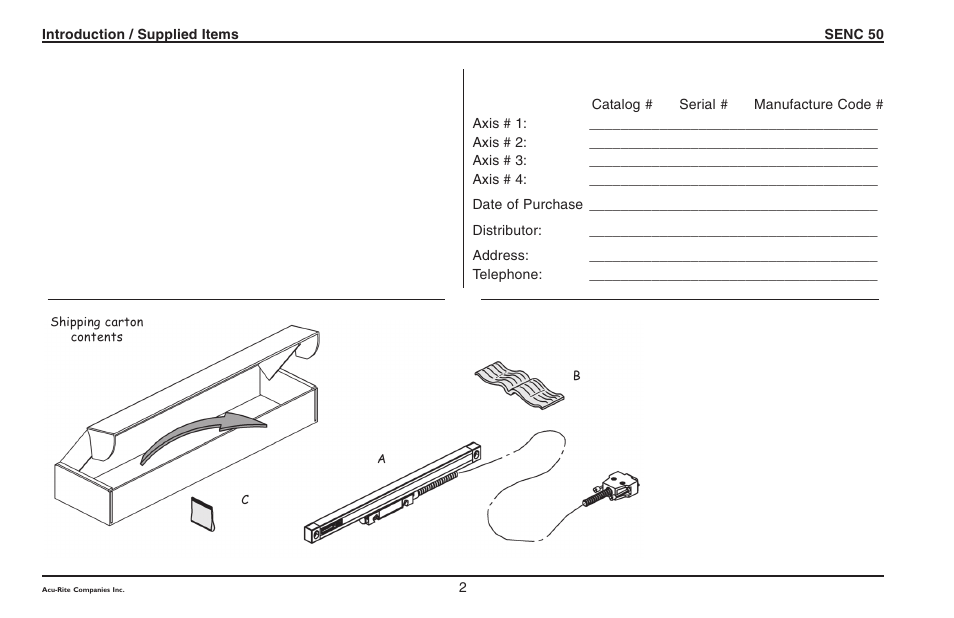 ACU-RITE SENC 50 User Manual | Page 4 / 20