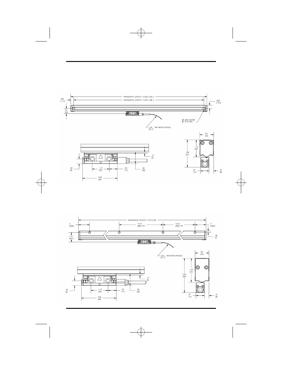 Scale dimensions, Scale installation | ACU-RITE Micro-Line M User Manual | Page 47 / 53