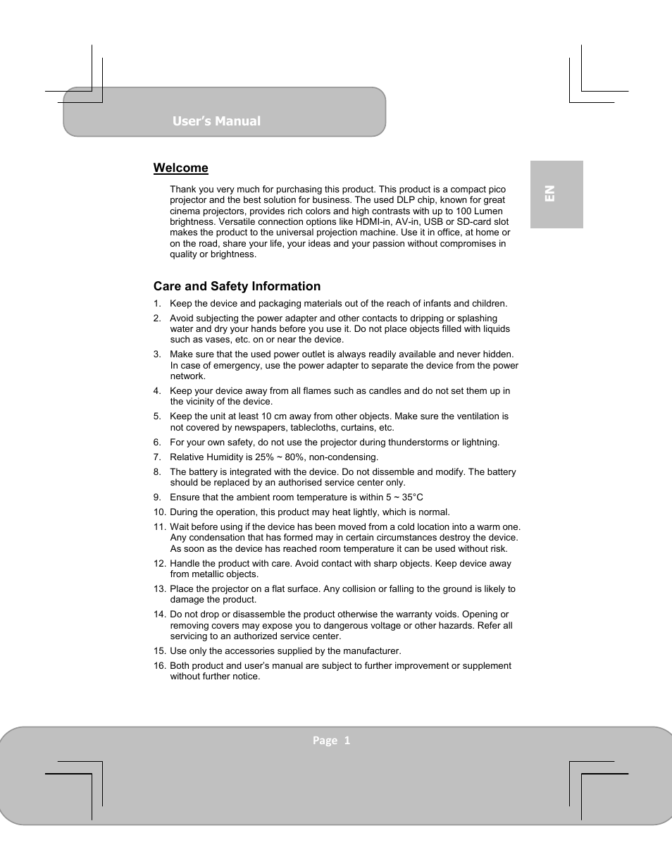 AIPTEK PocketCinema V100 User Manual | 116 pages