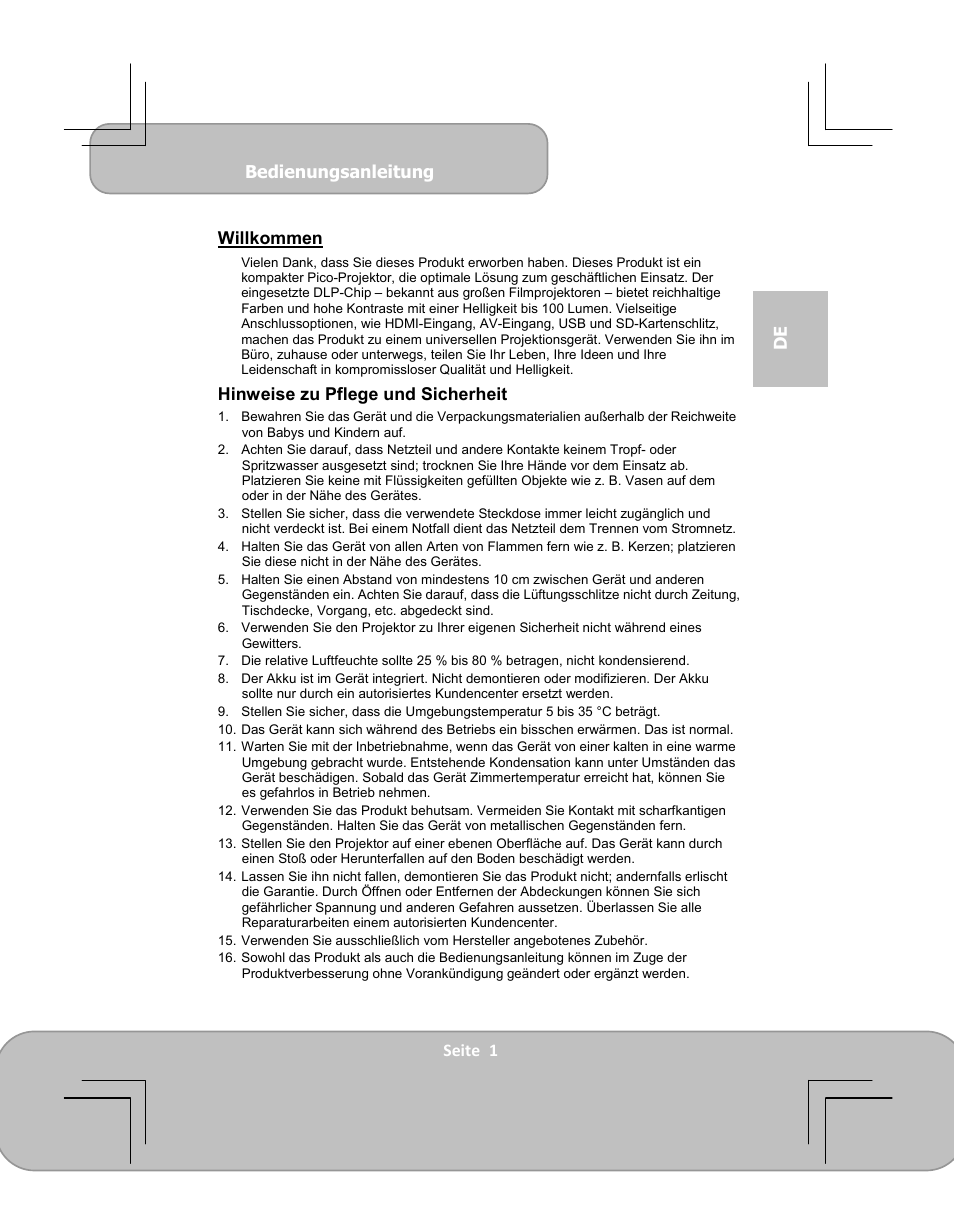AIPTEK PocketCinema V100 User Manual | Page 13 / 116