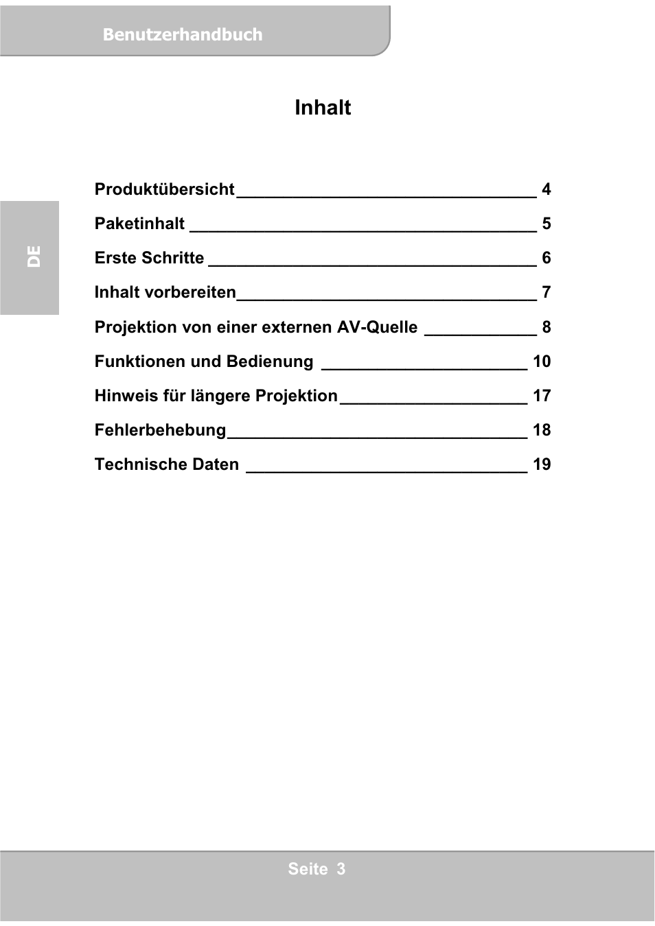 Inhalt | AIPTEK PocketCinema V60 User Manual | Page 22 / 76