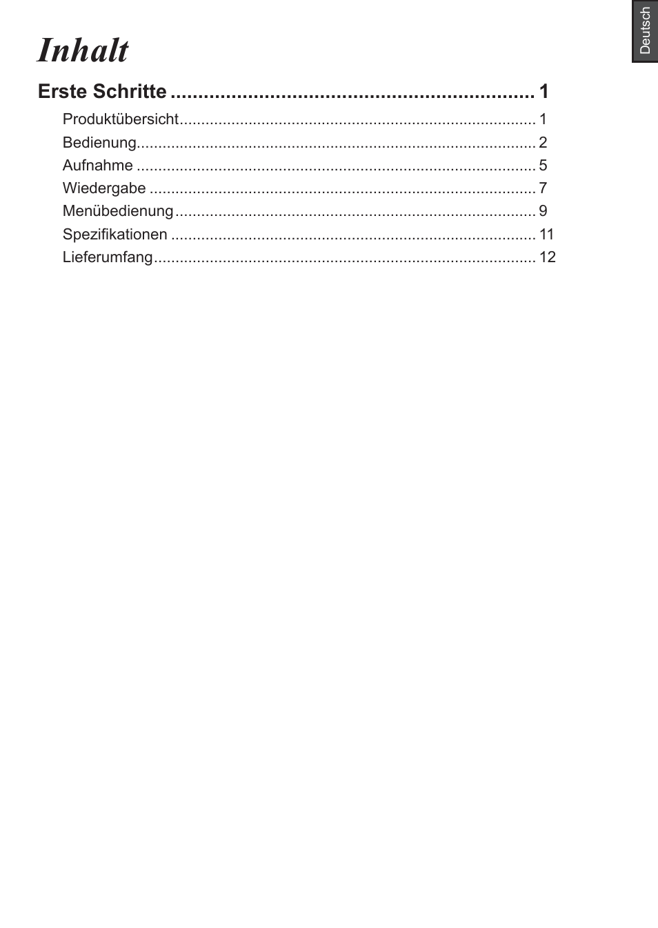 Inhalt | AIPTEK Car Camcorder X3 User Manual | Page 19 / 47