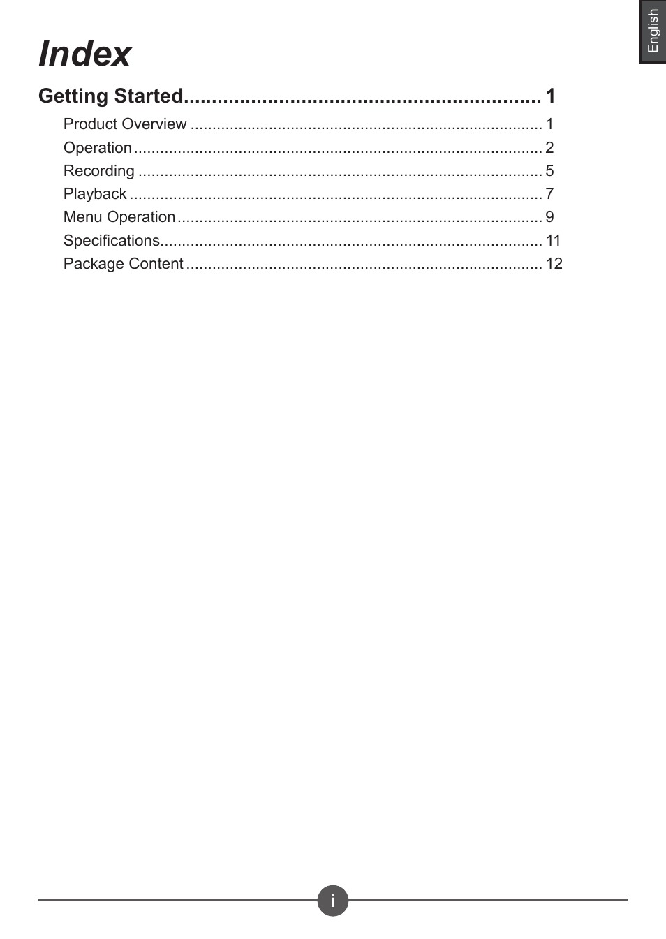 Index | AIPTEK Car Camcorder X3 User Manual | Page 4 / 47