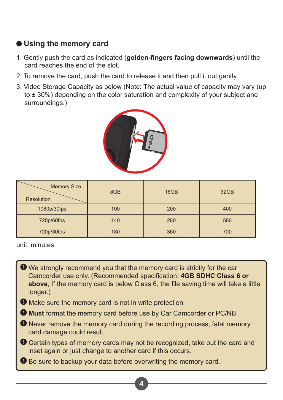 AIPTEK Car Camcorder X3 User Manual | Page 8 / 47