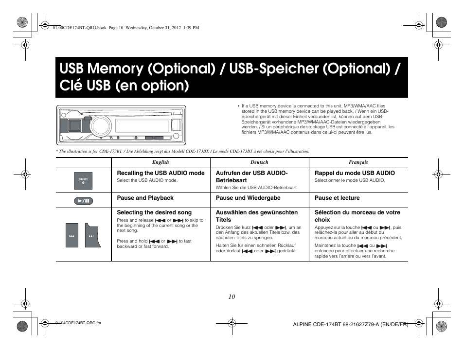 Alpine CDE-173BT User Manual | Page 12 / 96