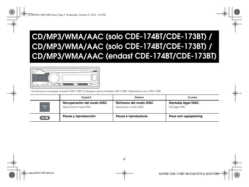 Alpine CDE-173BT User Manual | Page 40 / 96