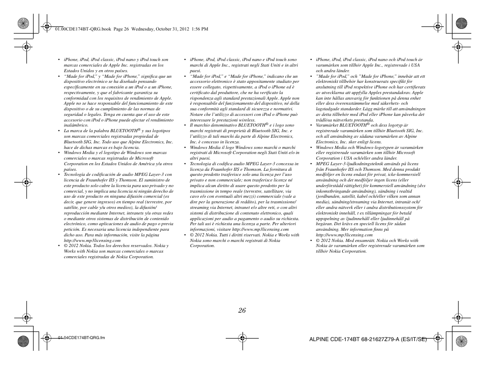 Alpine CDE-173BT User Manual | Page 58 / 96