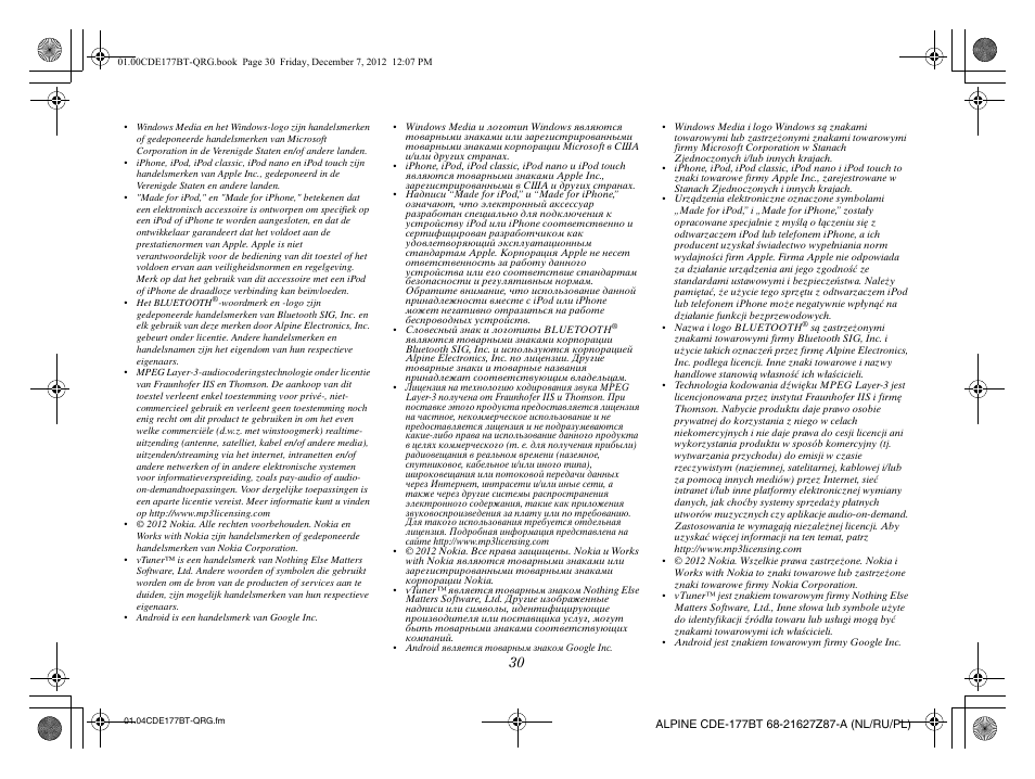 Alpine CDE-177BT User Manual | Page 100 / 108