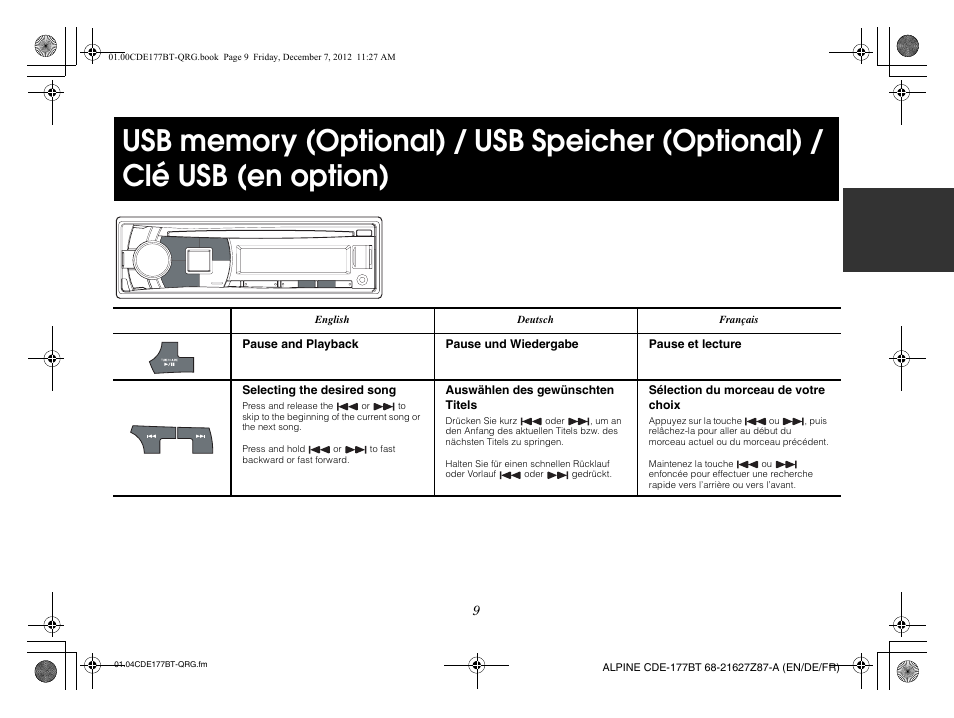 Alpine CDE-177BT User Manual | Page 11 / 108