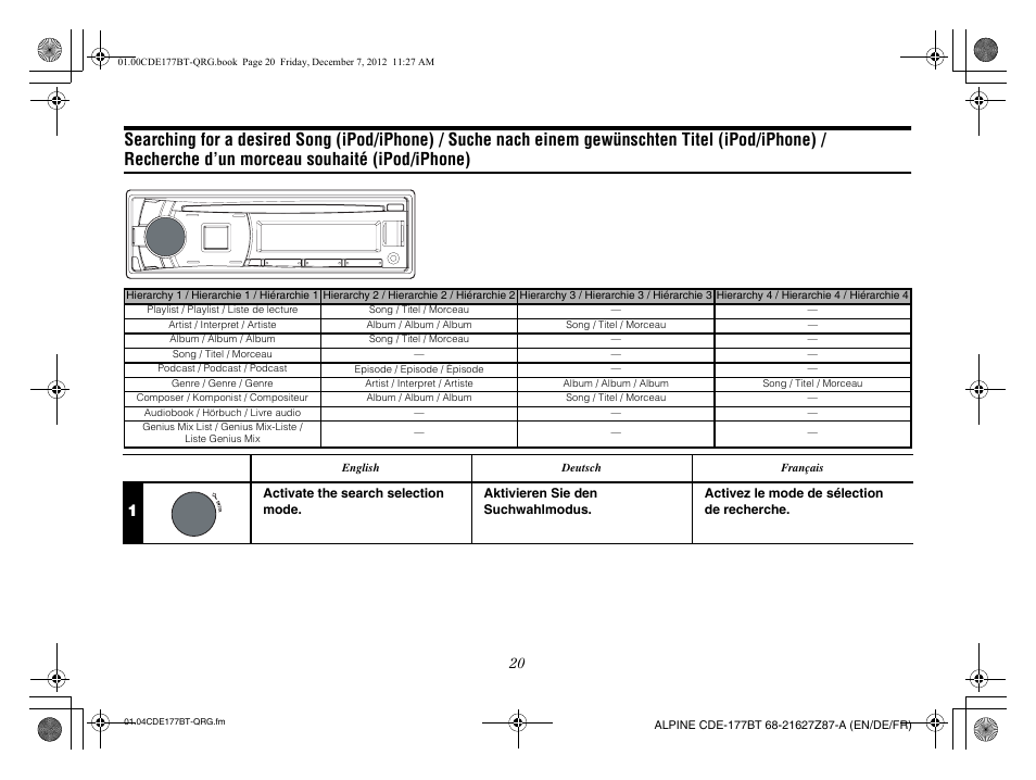 Alpine CDE-177BT User Manual | Page 22 / 108