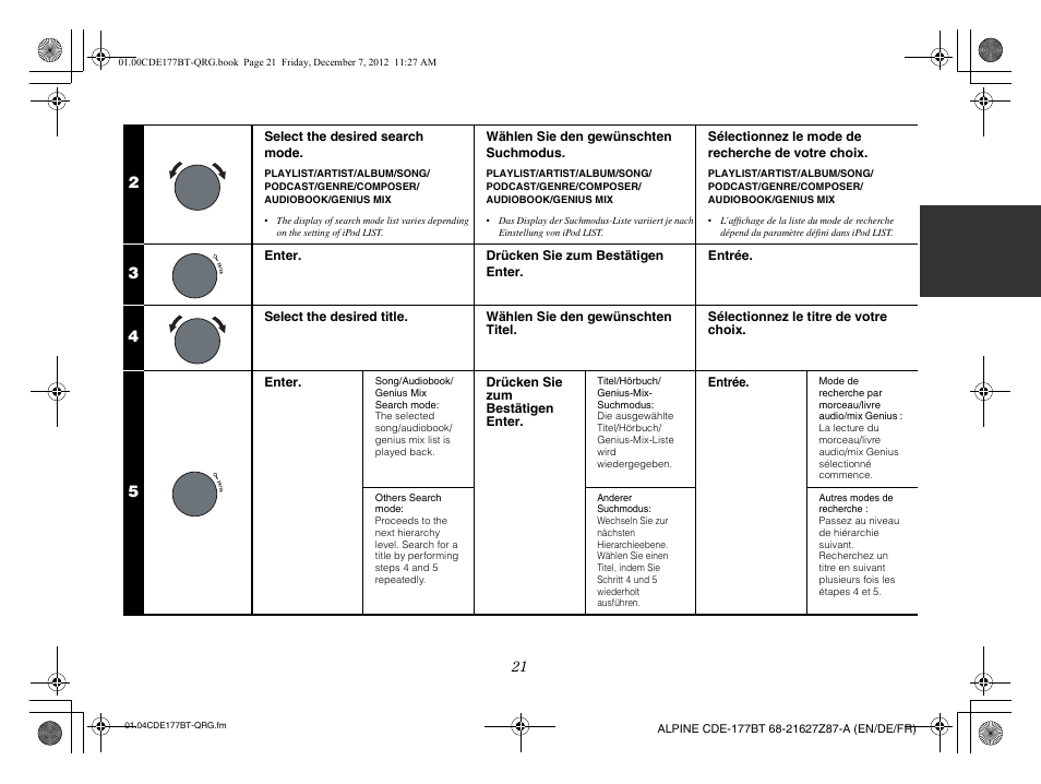 Alpine CDE-177BT User Manual | Page 23 / 108