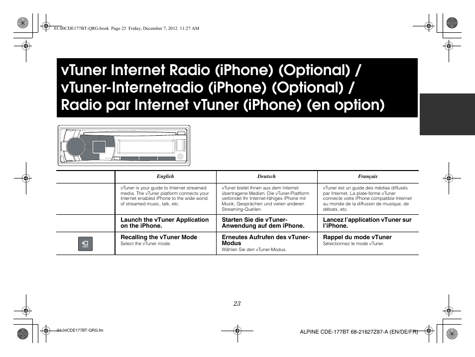 Alpine CDE-177BT User Manual | Page 25 / 108