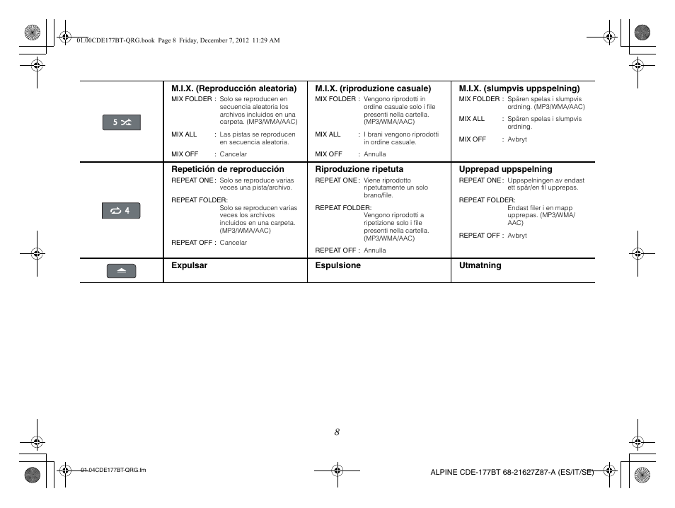 Alpine CDE-177BT User Manual | Page 44 / 108