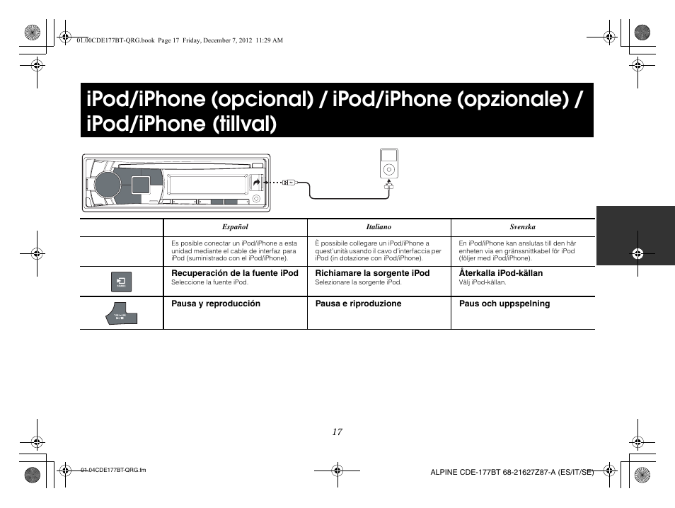 Alpine CDE-177BT User Manual | Page 53 / 108