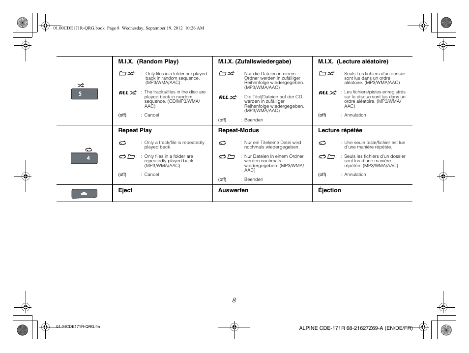 Alpine CDE-170R_CDE-170RM_CDE-170RR User Manual | Page 10 / 68