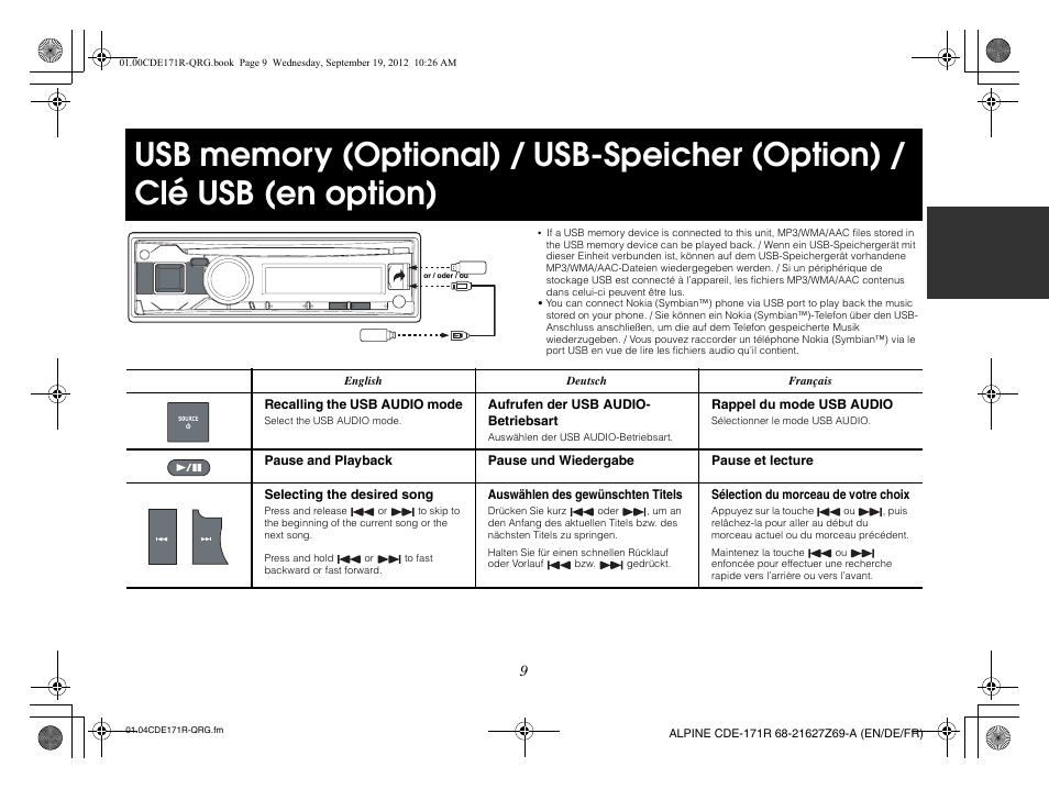 Alpine CDE-170R_CDE-170RM_CDE-170RR User Manual | Page 11 / 68