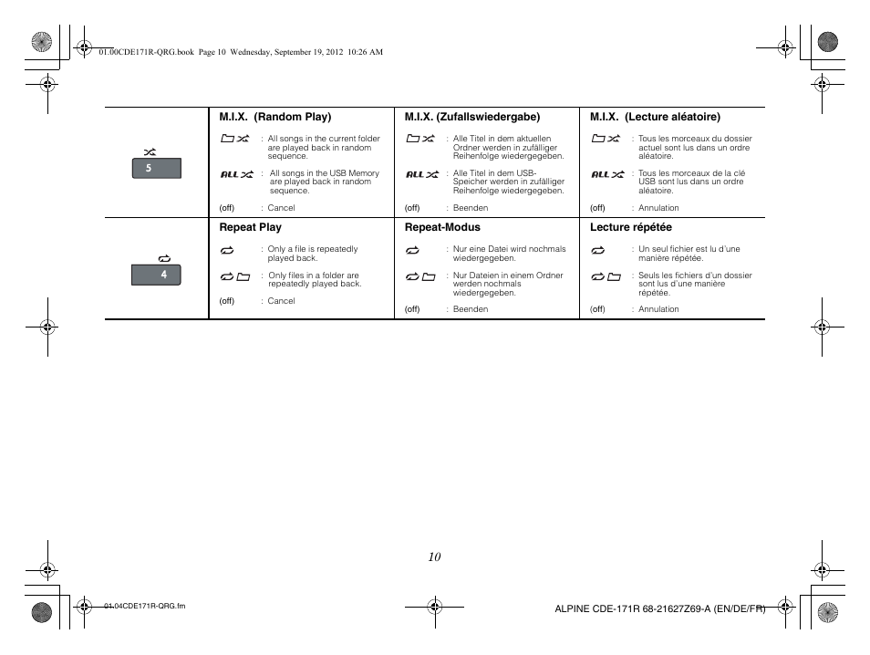 Alpine CDE-170R_CDE-170RM_CDE-170RR User Manual | Page 12 / 68