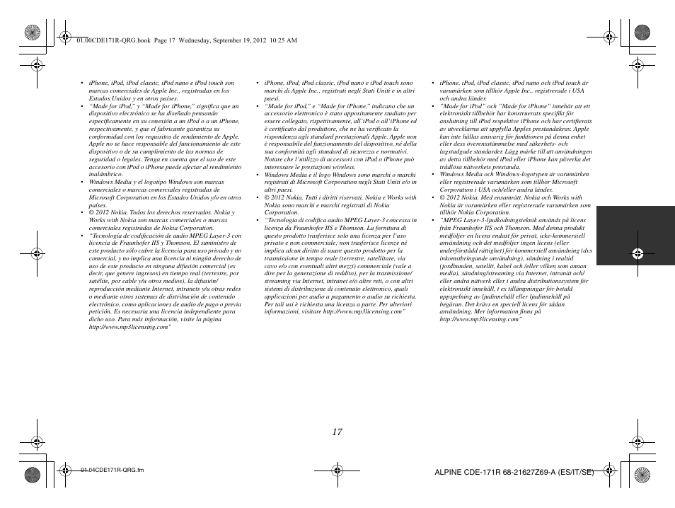 Alpine CDE-170R_CDE-170RM_CDE-170RR User Manual | Page 41 / 68