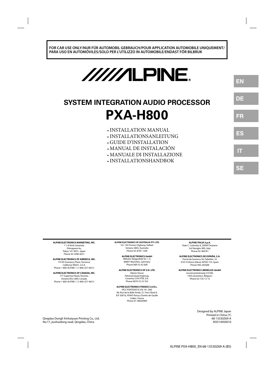 Alpine PXA-H800 User Manual | 21 pages