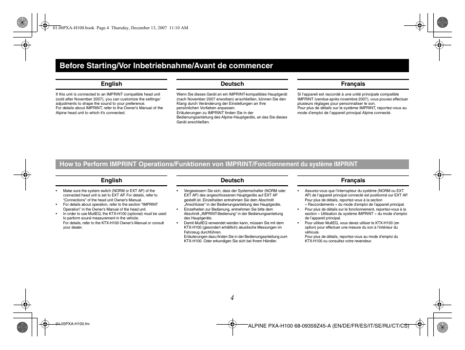 Alpine PXA-H100 User Manual | Page 6 / 46