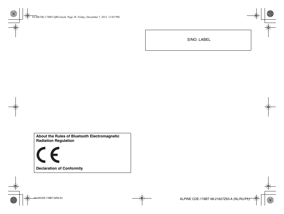 Alpine iDE-178BT User Manual | Page 112 / 112
