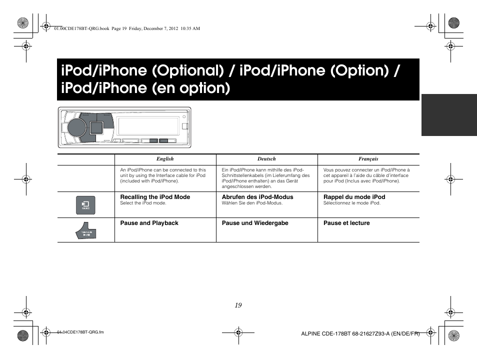 Alpine iDE-178BT User Manual | Page 21 / 112