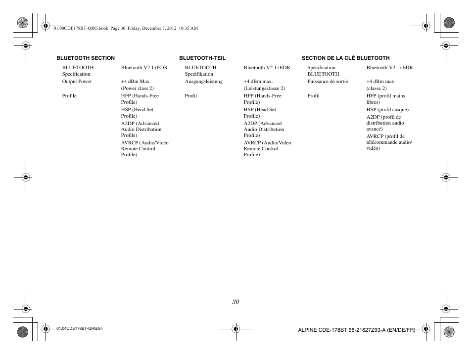 Alpine iDE-178BT User Manual | Page 32 / 112