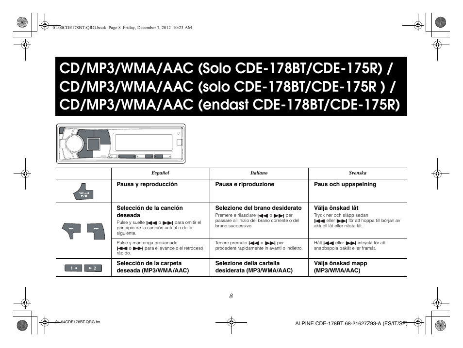 Alpine iDE-178BT User Manual | Page 46 / 112