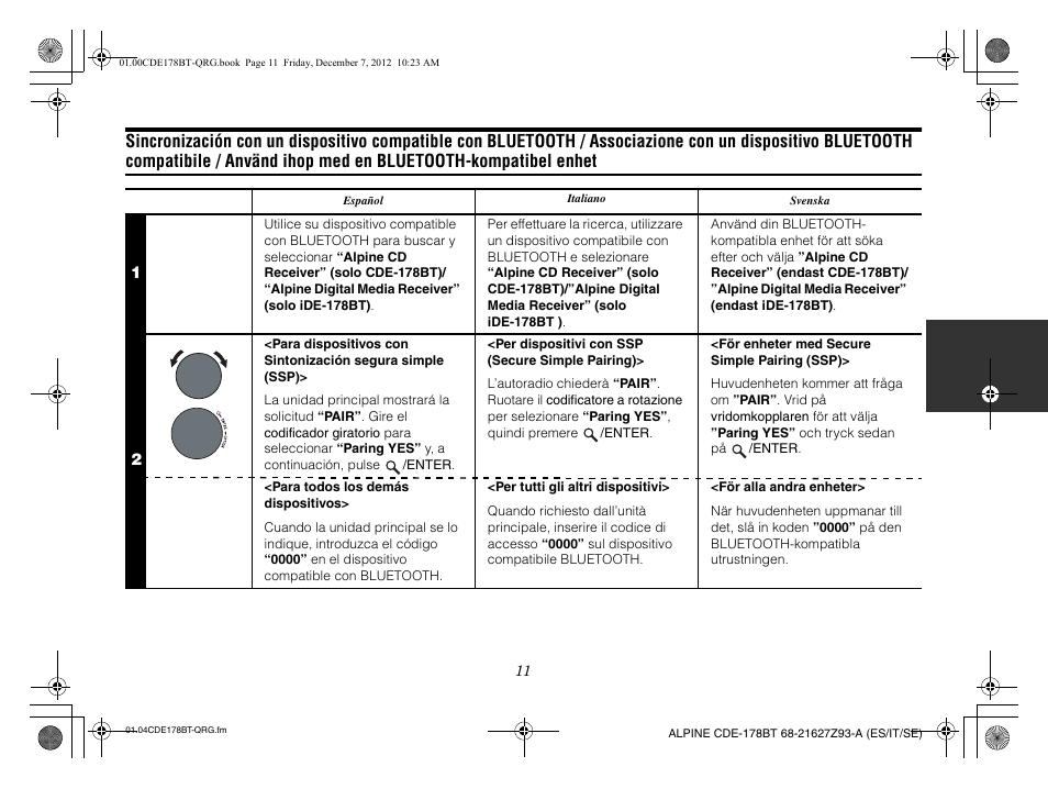 Alpine iDE-178BT User Manual | Page 49 / 112