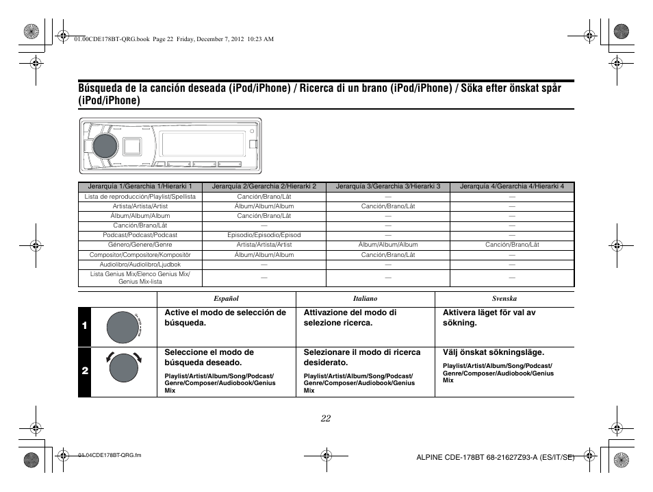 Alpine iDE-178BT User Manual | Page 60 / 112
